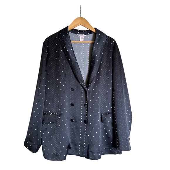 Victoria's Secret Women's Jacquard Polka Dot Sleep Night Shirt Size L Inky Navy - Picture 2 of 10